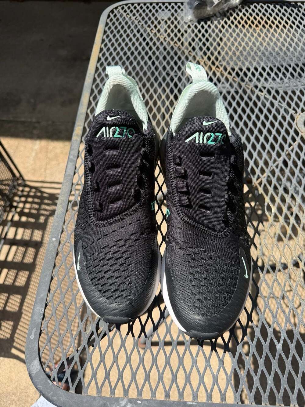 Nike Air Max 270 Black and Mint Green Sneakers